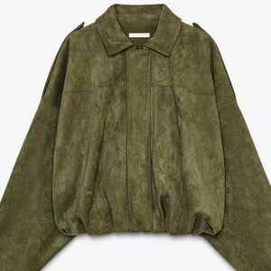 Zara suede effect bomber jacket